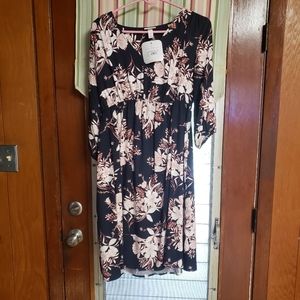 Navy blue maternity dress